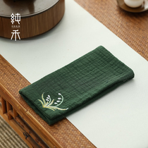 Kongfu tea towels cotton linen tea cloth absorbent thickened tea towel tea table tea table cloth Zen Dishcloth Mat Tea Table Accessories