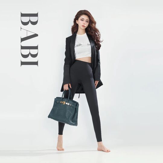 Kaka Couple Dolphin Tummy Pants Little Black Pants Autumn New Amber High Waist Tummy Pants Slimming Leggings