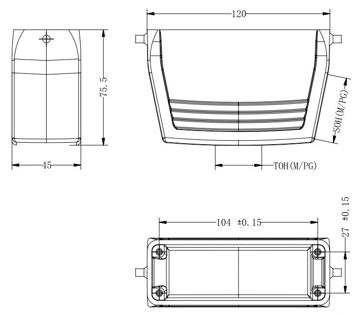 矩形重载连接器 H24B高结构侧出2耳上壳工业防水 H24B-SOH-2B-M32 - 图0