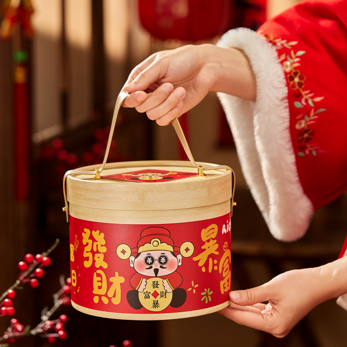 新年礼盒包装2026马年抱抱桶烘焙饼干雪花酥糖果年货伴手礼空盒子,淘宝优惠券,粉丝福利购,淘宝优惠卷