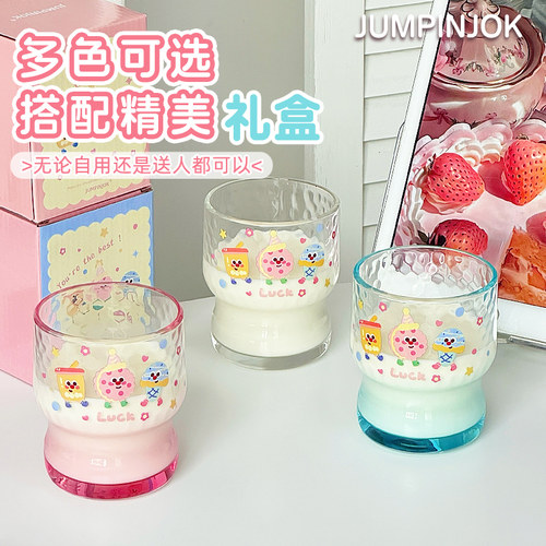 原创甜品派对可爱玻璃杯情侣水杯女生高颜值新款圣诞家用杯子喝水 - 图3