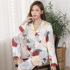 Multicolor popular lapel pajamas women's cardigan long-sleeved trousers Korean version spring and autumn new home clothes women's two-piece suit