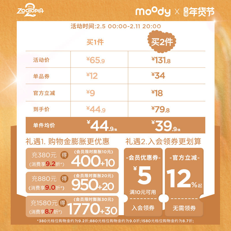 moody美瞳月抛疯狂动物城2合作冷泡乌龙茶彩色隐形眼镜2片zb