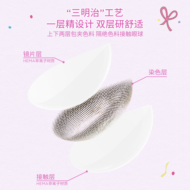 moody美瞳半年抛蜡笔小新联名冷泡乌龙茶粗粗眉隐形眼镜
