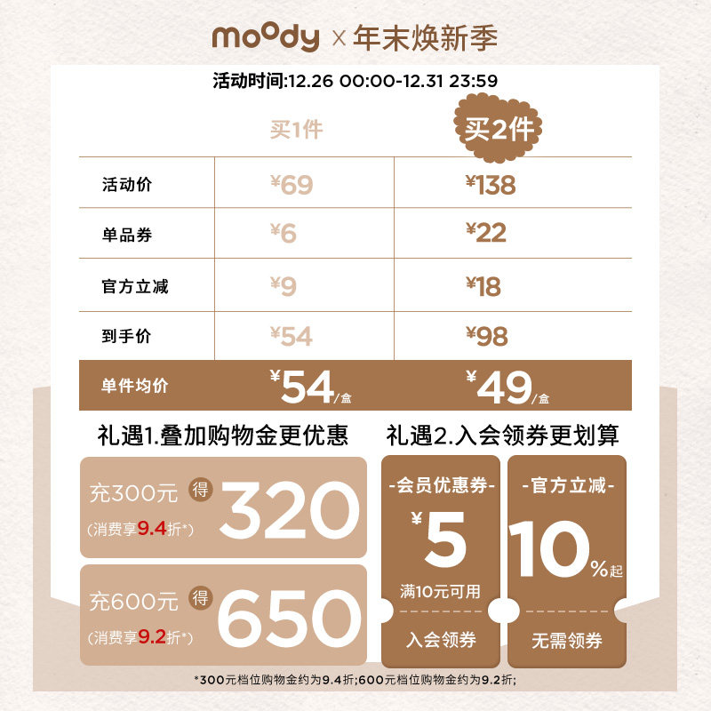 [清仓]moody美瞳蓝色日抛随心搭系列高光彩色隐形眼镜10片装