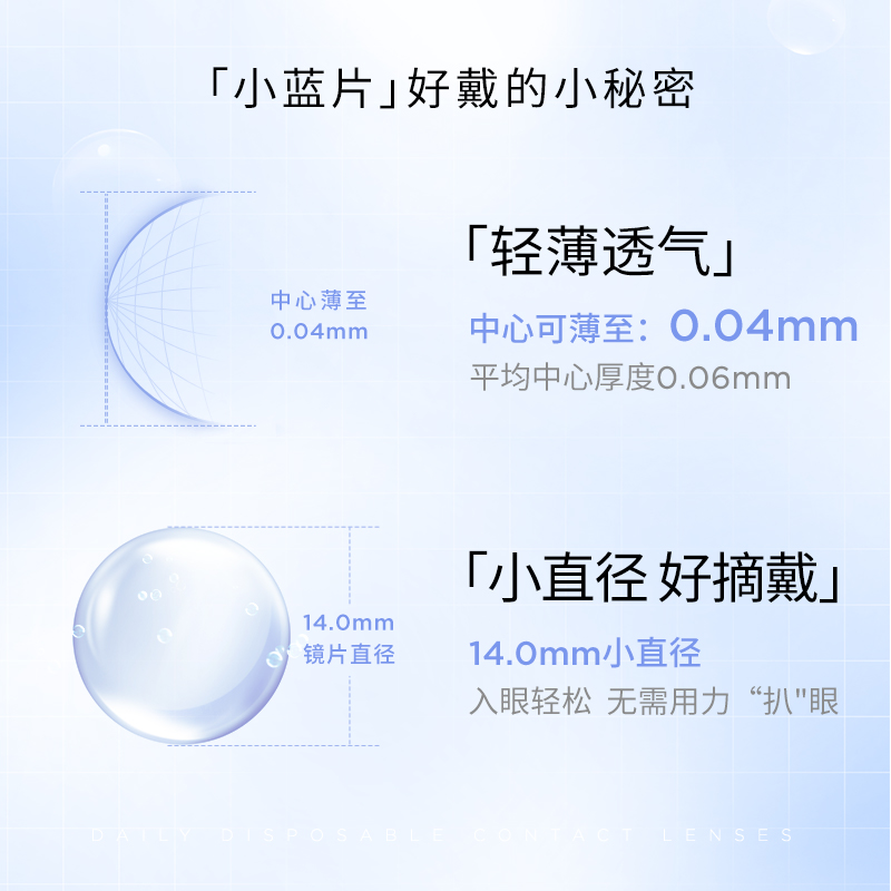 [限时48小时]moody小蓝片隐形眼镜日抛10片装透明隐形眼镜 - 图0