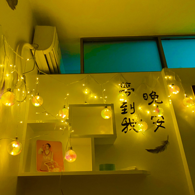 led星星灯网红灯泡ins窗帘卧室房间布置装饰小彩灯闪灯串灯满天星_虎窝淘