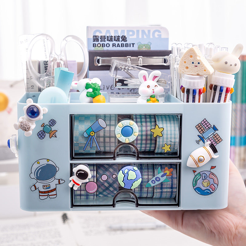 【宇航员】抽屉式大容量男孩收纳盒 小槑同学文具笔筒