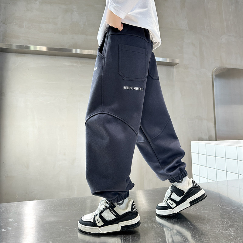 新款男童裤子春秋款儿童休闲裤冬装加绒加厚大童运动裤洋气男孩潮,淘宝优惠券,粉丝福利购,淘宝优惠卷