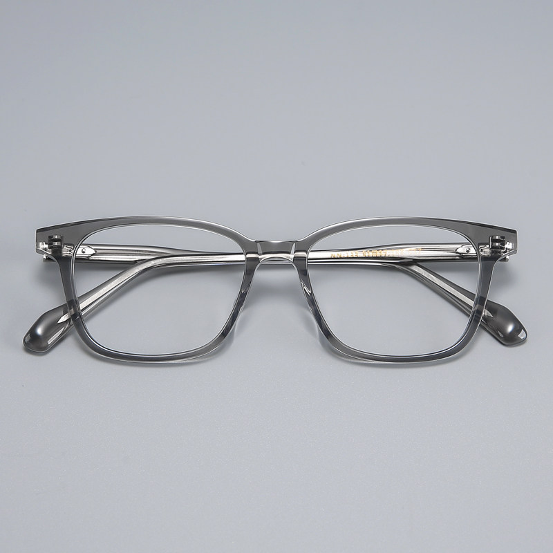 木川板材眼镜男女同款近视超轻方框透灰色可配度数散光网上配镜片,淘宝优惠券,粉丝福利购,淘宝优惠卷