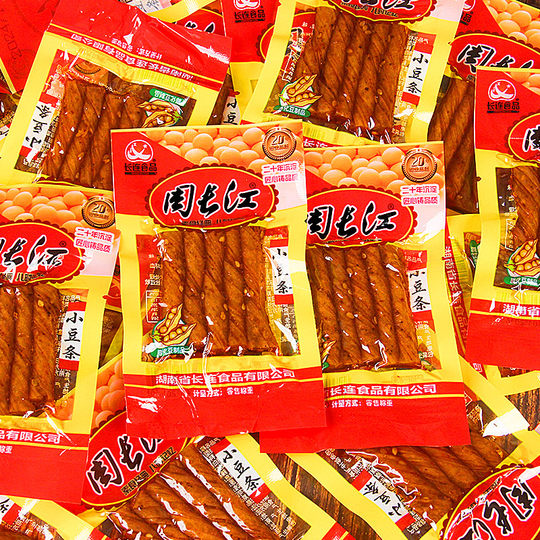 Zhou Changjiang Xiaodian Spicy Strips Bean Skin Snacks Bean Rolls Bean Tendons Dried Tofu Food Snack Packaging Bean Products Spicy Red
