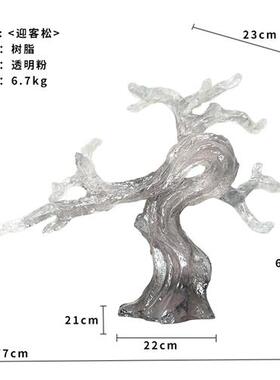 透明树脂鹿雕塑水晶招财鹿摆件玄关售楼处别墅酒店透明亚克力装饰