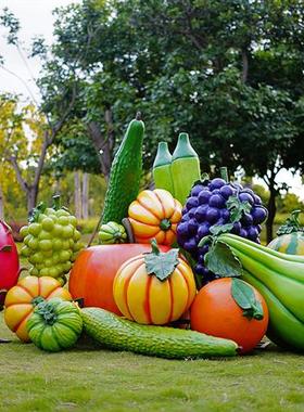 大型仿真玉米白菜雕塑玻璃钢水果草莓模型蔬菜辣椒大摆件园区装饰