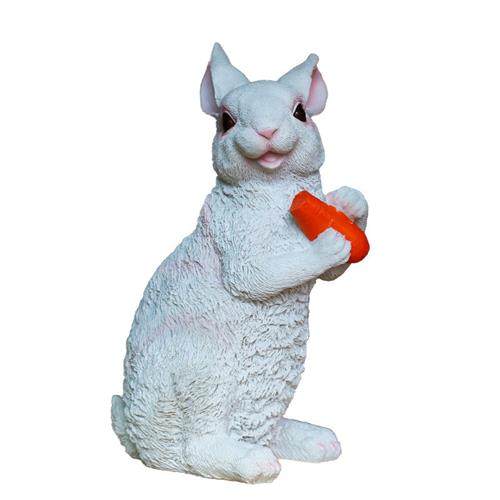 树脂工艺品户外花园摆设别墅庭院园林装饰仿真动物雕塑白兔子摆件 - 图0