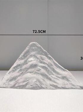 现代创意透明树脂假山雕塑摆件酒店售楼处样板间别墅软装饰工艺品