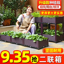 Planting box Vegetable Seminator Basin Special Case Vegetable Home Basin Plastic Rectangular Balcony Building Top Flower Case Flowerpots