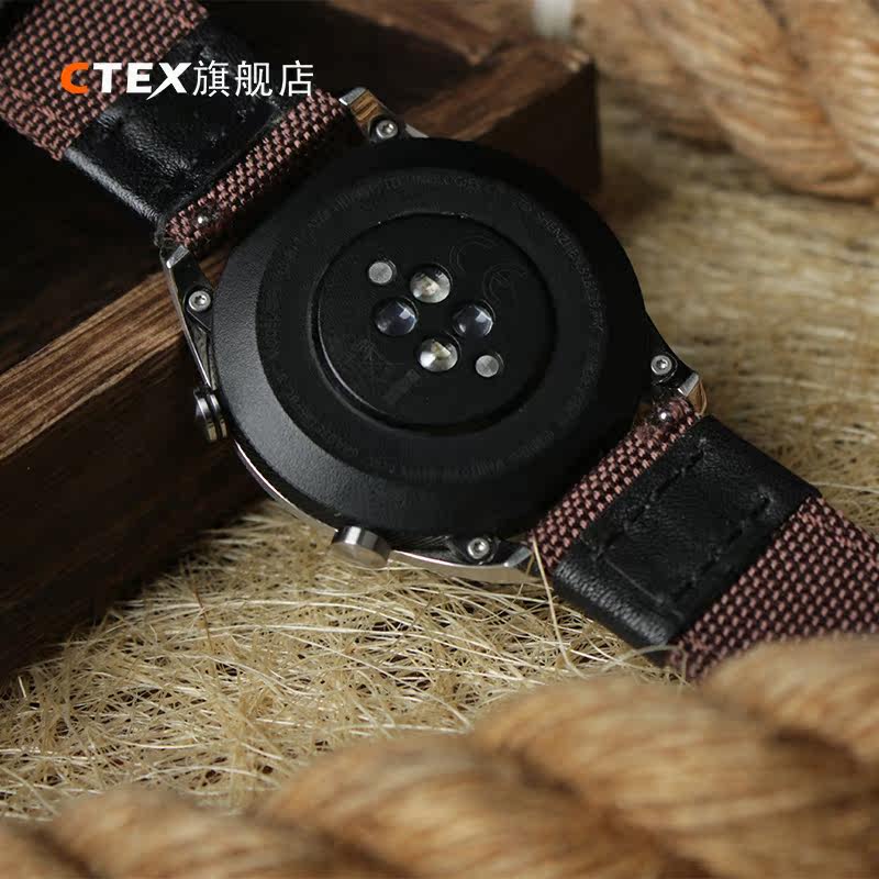 编织尼龙帆布手表带适配佳明华为 ctex配件