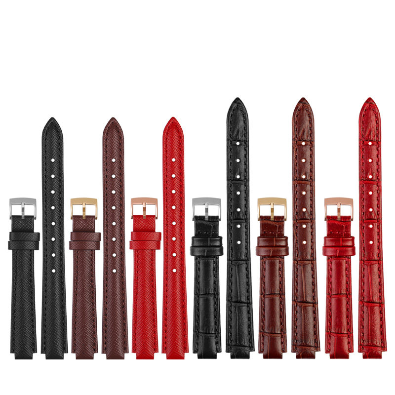 鳄纹牛皮适配卡西欧系列女士手表带 ctex配件