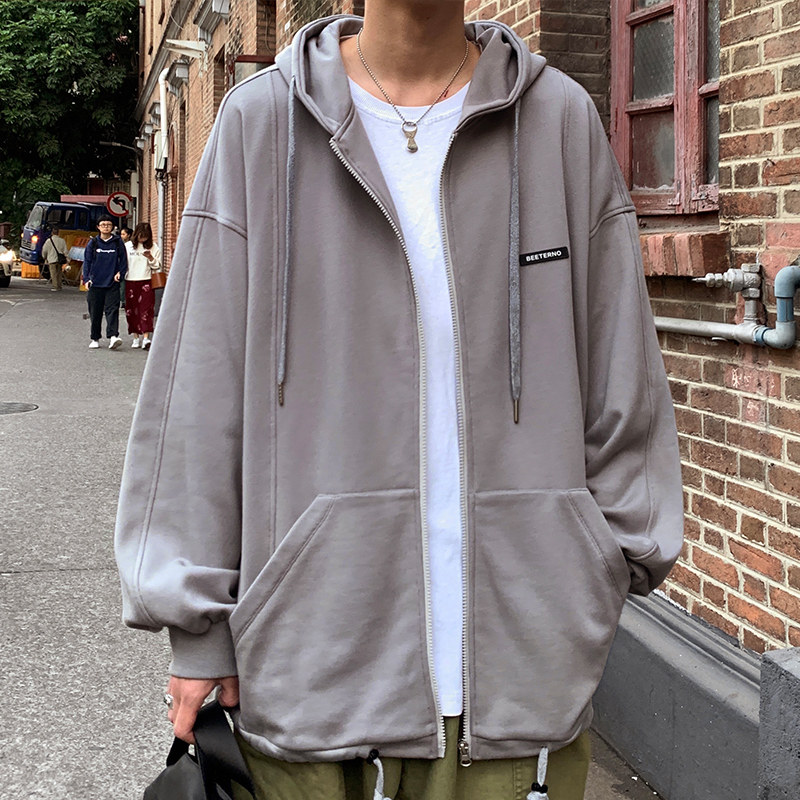 连帽开衫男士韩版宽松潮流港风卫衣 vhs卫衣