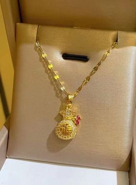 18K金福袋钛钢项链气质高级感