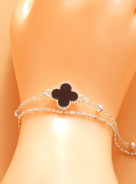 18K金四叶草手链女时尚百搭