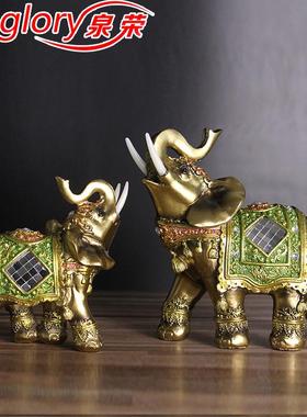 绿色大象摆件跨境树脂公仔动漫手