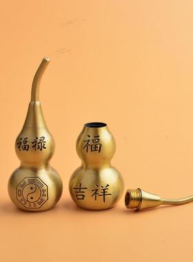 激光雕刻福禄安康空心大葫芦吉祥如意大葫芦两头开盖桌面摆件定制