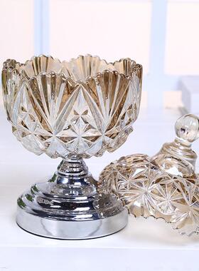 简约现代玻璃糖罐欧式轻奢家用客厅茶几餐桌时尚家居软装装饰摆件