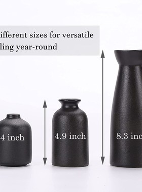 现代花器三件套白色花瓶套装摆件家居客厅陶瓷花瓶插花装饰摆定制