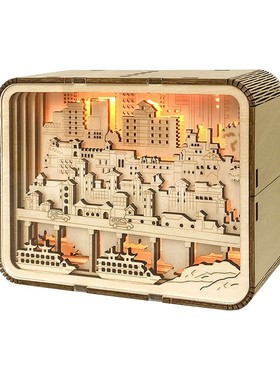 洪崖洞木雕灯文创木质摆件旅游景区纪念品家居氛围小夜灯创意定制