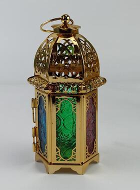 金色欧式古堡铁艺风灯烛台家居装饰工艺品摆件新品