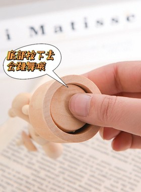 欧式风创意木偶摆件木质小动物迷你桌面摆件学生儿童玩具定制