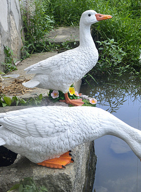 仿真鹅摆件别墅庭院花园草坪景观