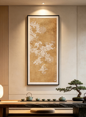 新中式竖版肌理浮雕装饰画