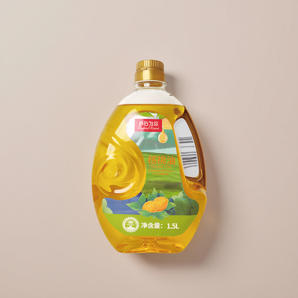 核心为你物理压榨核桃油1.5L热炒食用油