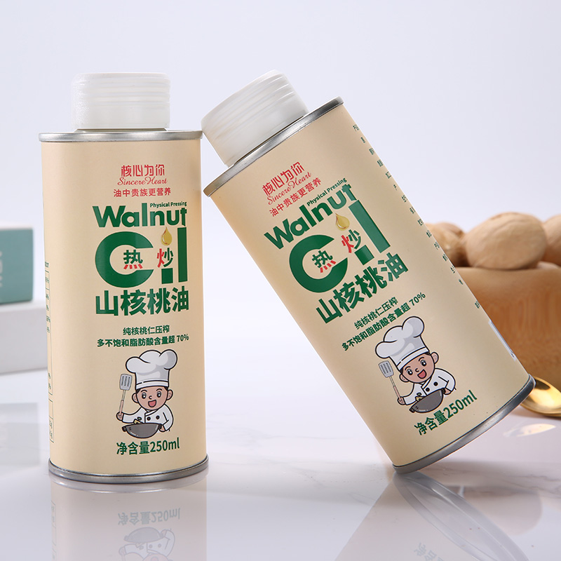 核心为你热炒山核桃油250ml有机亚麻籽油,送宝宝辅食谱