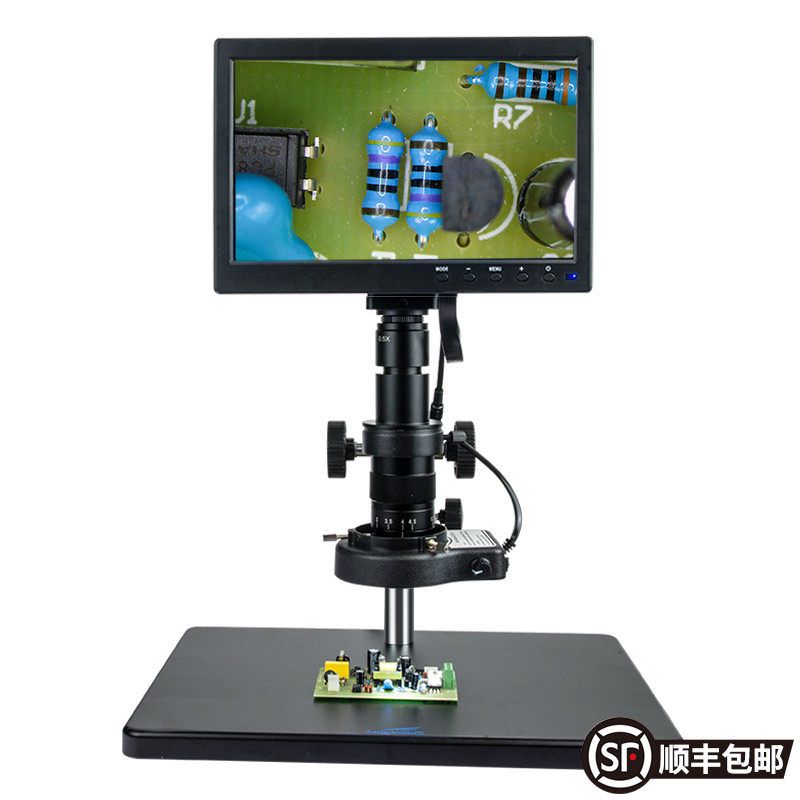 60HU专业高清工业拍照6000万显示像素HDMI/USB数码电子显微镜带屏 手机维修电路板PCB焊接拍照接电脑