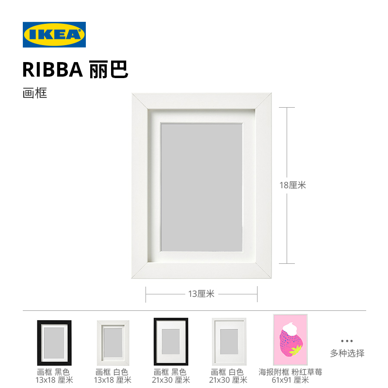 IKEA宜家RIBBA丽巴画框白色裱画框相框现代简约北欧风客厅用 - 图0