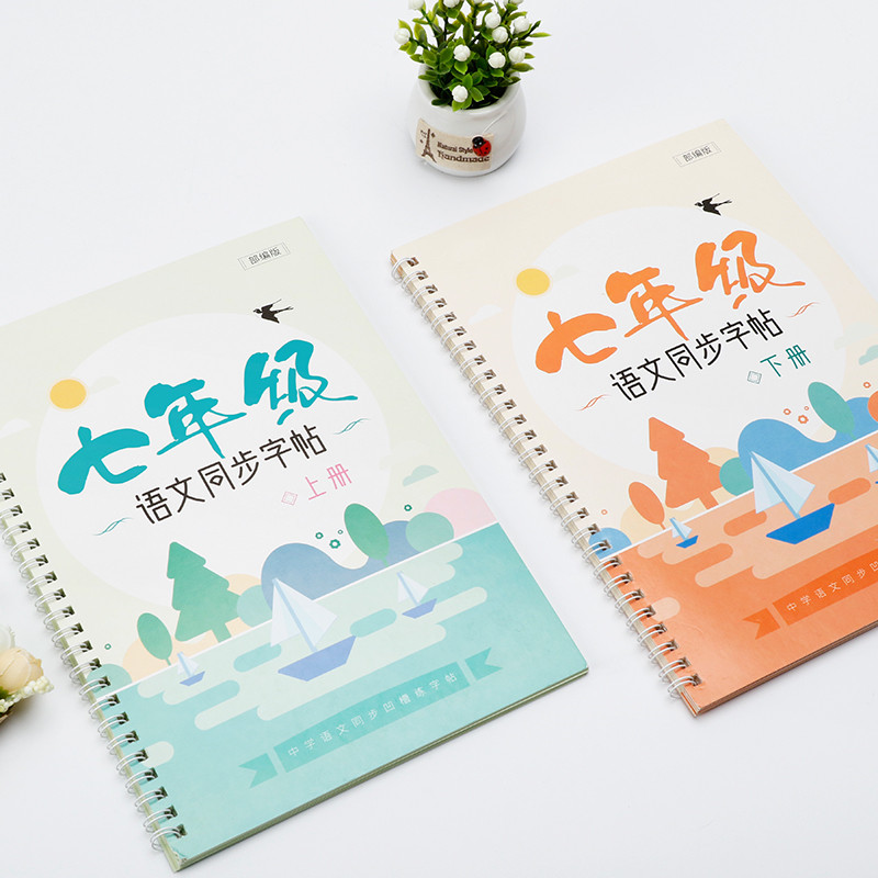 七八九年级人教版同步练字帖初中生课本上册下册楷书硬笔练字本初一初二速成凹槽衡水体语文钢笔正楷书法临摹描红本初学者练字神器 - 图3