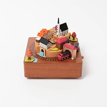 Wooderful Life Sen Wood Interesting Solid Wood Autumn Train Around Lap Music Box Birthday Childrens Festival Gifts