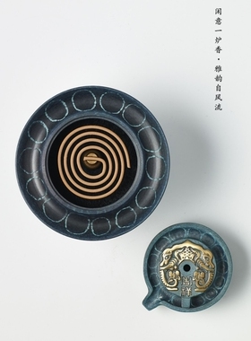 纯铜倒流香炉家用室内檀香炉观烟倒流香薫炉仿古禅意摆件