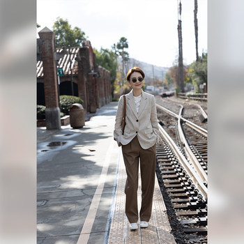 WinnieTang'Capsule Commuting Wardrobe'100% Linen Breathable Classic Shape Suit Tailored Jacket