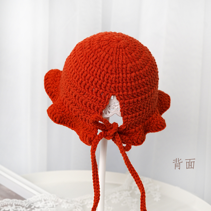 菲菲姐家手工diy编织婴儿宝宝帽子孕妇打发时间制作针织木耳帽冬-图2