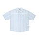 F426 back lace hollow striped short-sleeved shirt