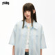 F426 back lace hollow striped short-sleeved shirt