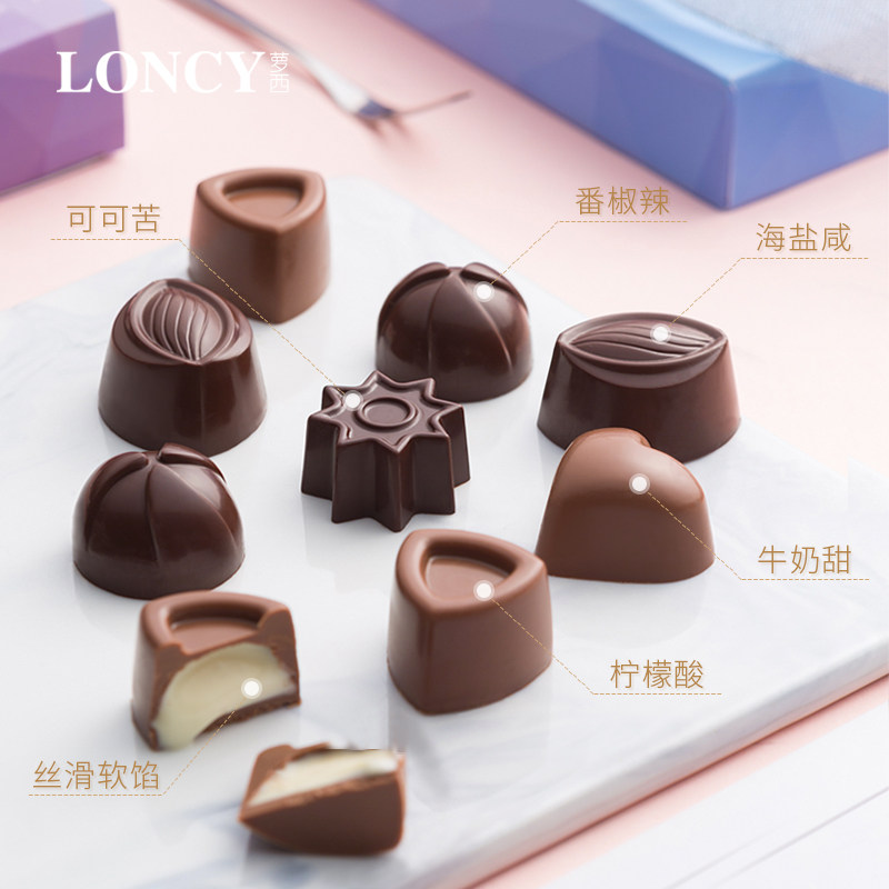 loncy异地情侣巧克力礼盒装520 萝西夹心巧克力