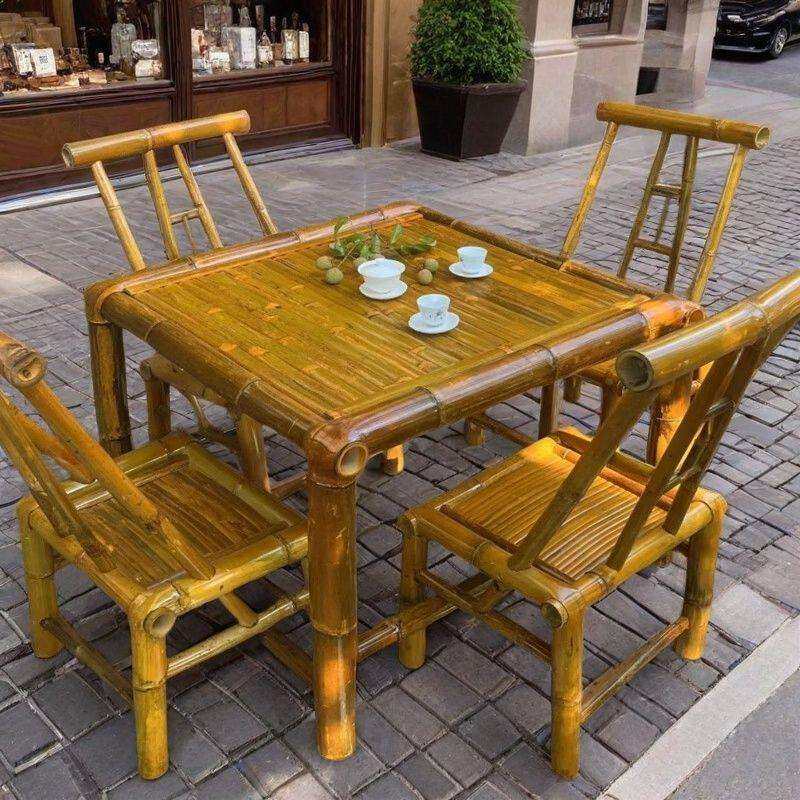 户外竹桌椅庭院竹桌竹椅竹编市井风格桌椅阳台休闲围炉煮茶竹桌子,淘宝优惠券,粉丝福利购,淘宝优惠卷