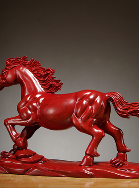 摆件客厅木雕马祝福新古典