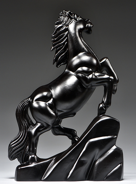 黑色木马到成功雕刻摆件实木