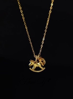 爆闪鱼鳞碎冰冰摇摇马钱币项链